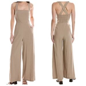 Theory Linen Blend Brown Jumpsuit Romper